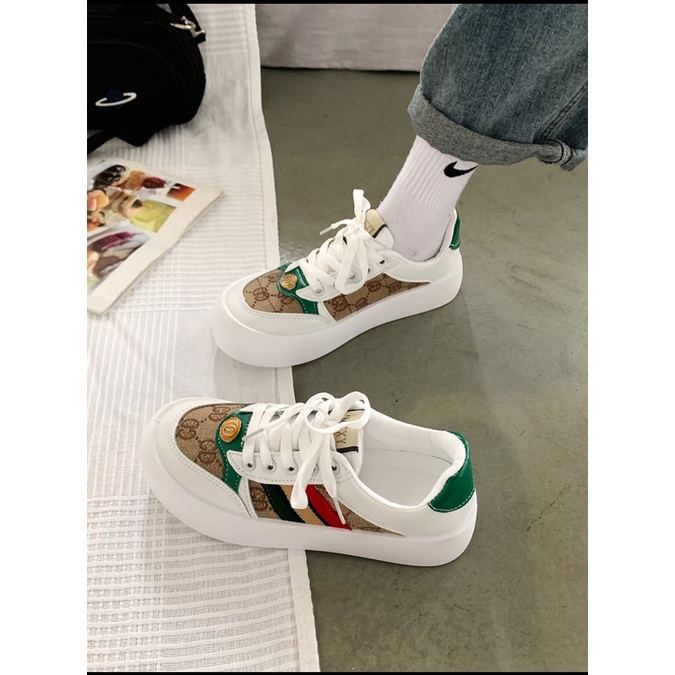 Giày ulzzang giày thể thao đế bánh mỳ hai màu hồng xanh new 2021 ful size 35-40