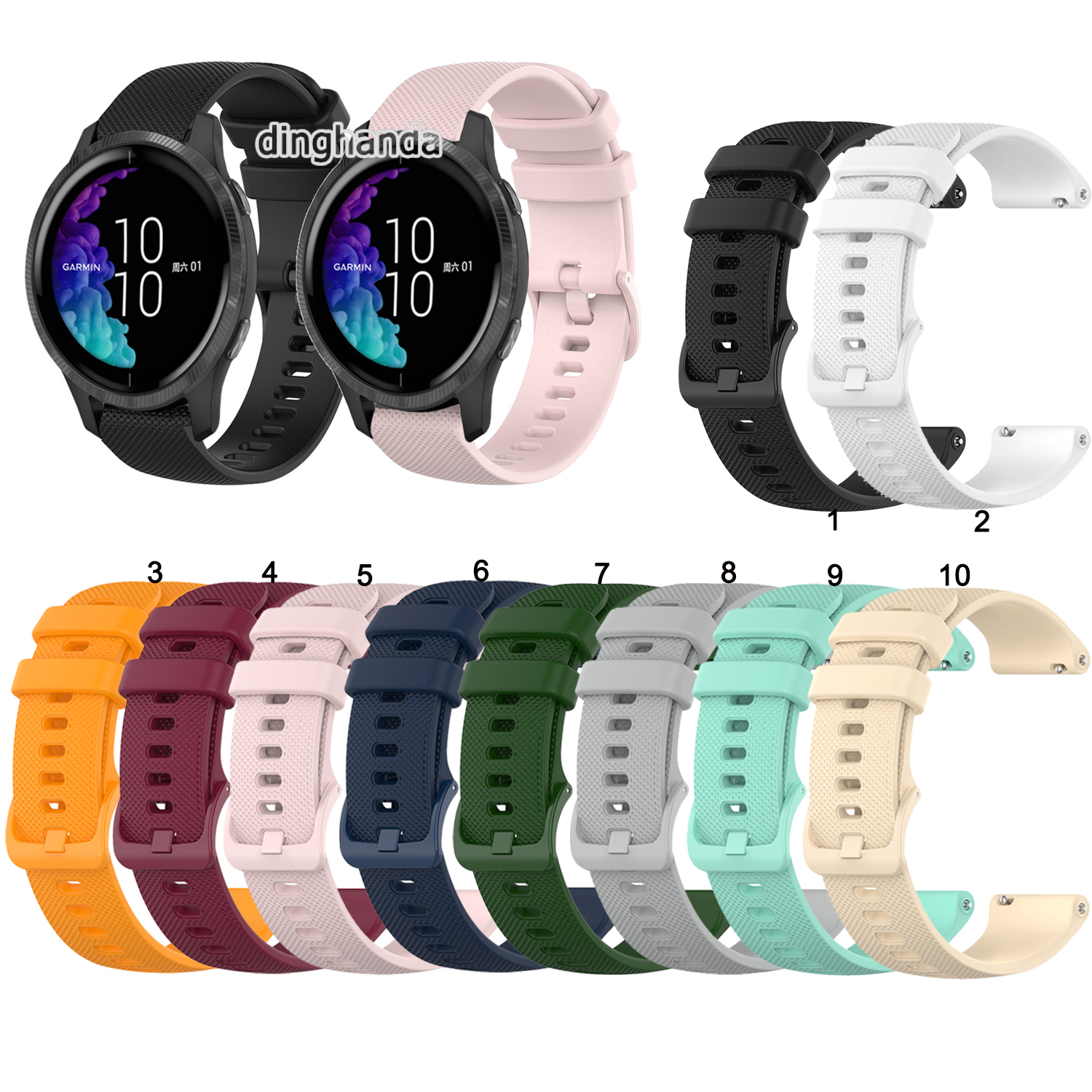 Dây silicon thay thế cho đồng hồ thông minh đeo tay Garmin Venu SQ