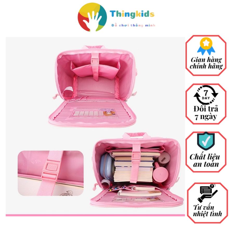 Balo học sinh cấp 1 cấp 2 hình cô gái chống gù lưng siêu nhẹ Miss Flower - Thingkids