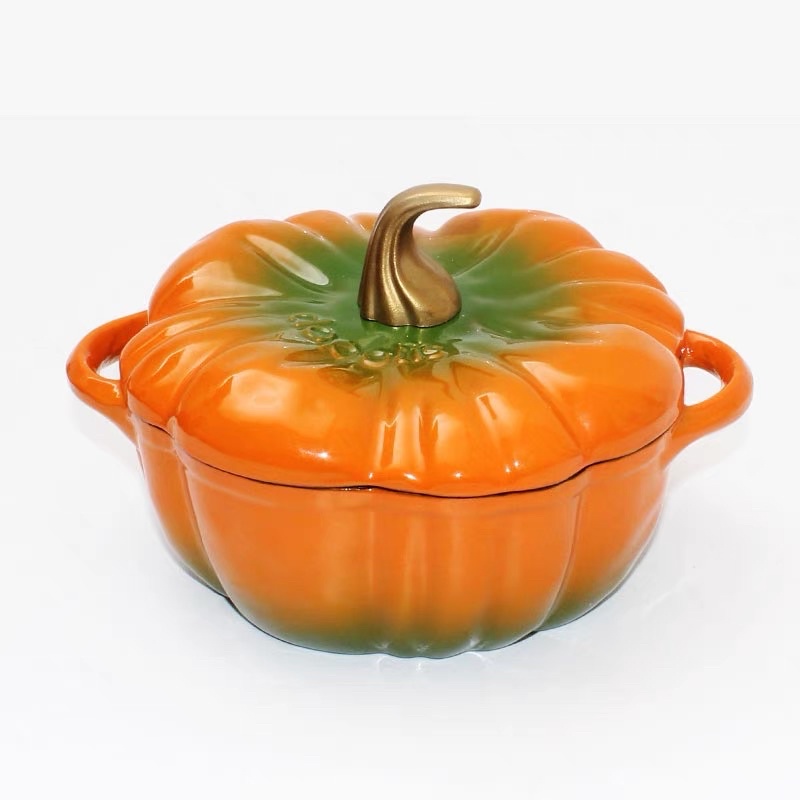 Nồi gang bí ngô size 18cm hàng nội địa