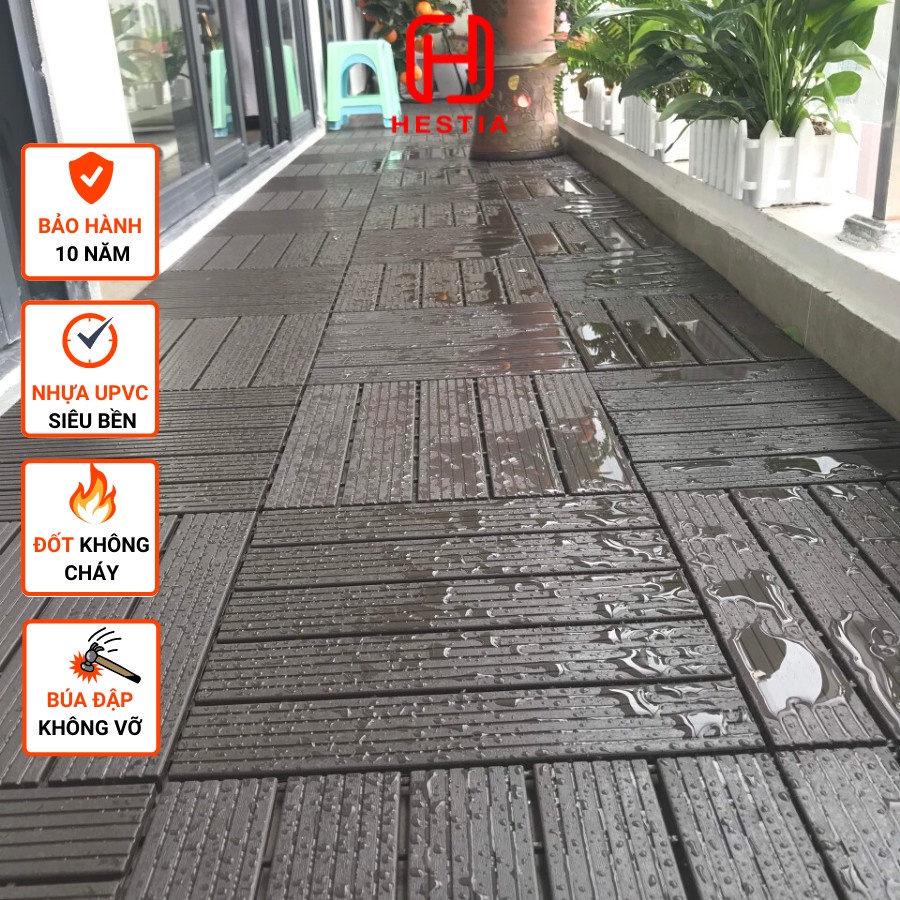 [SIÊU CHẤT] Tấm nhựa lót sàn ban công 12 NAN giả gỗ  XẢ KHO  Miếng Nhựa Lót Nhà Tắm, Sân Vườn