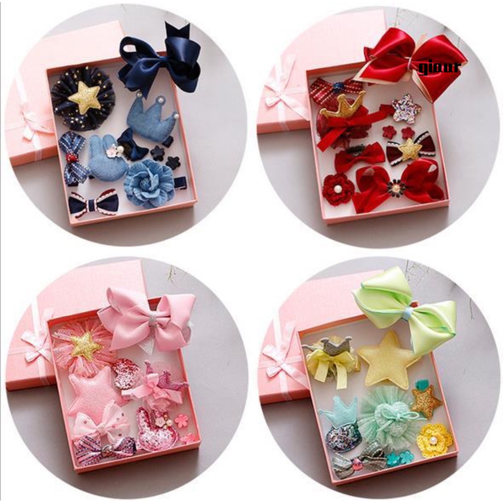 Set 10 kẹp tóc nơ xinh xắn cho bé gái