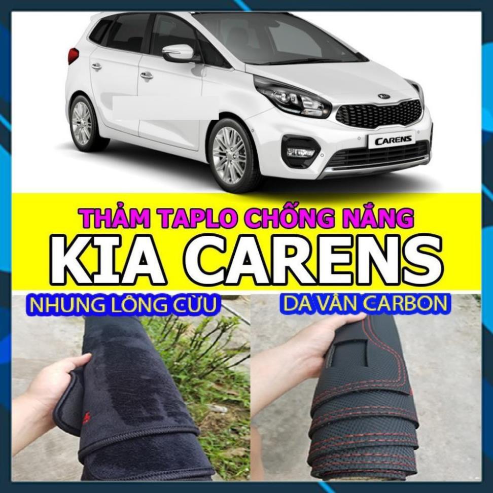 Thảm Taplo Da KIA CARENS 2007 - 2014 Da carbon và nhung lông cừu