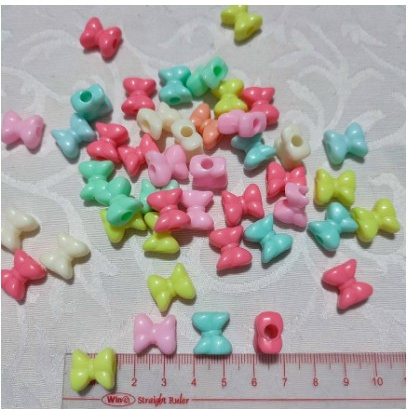 10/25/50gam hạt nhựa hình nơ nhiều màu