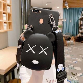 Ốp điện thoại có túi đựng kiểu hình gấu cho iPhone 11 Pro Max X XS XR XS Max 5 6 7 8 Plus