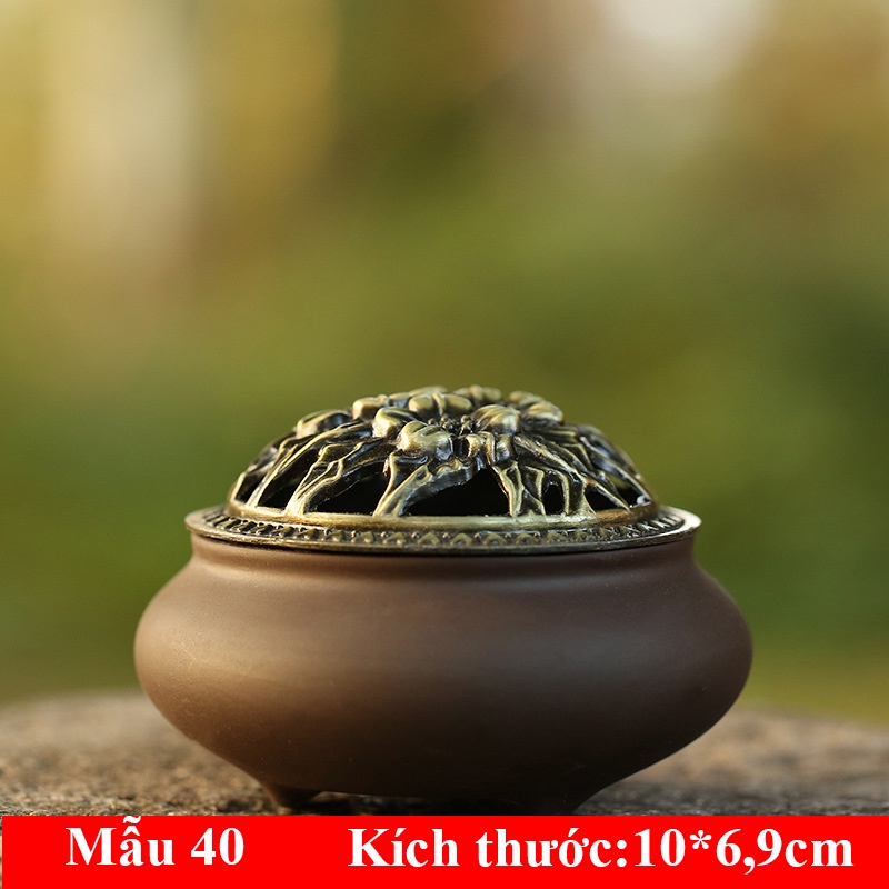 Lư xông trầm hương đỉnh đốt nhang gốm sứ