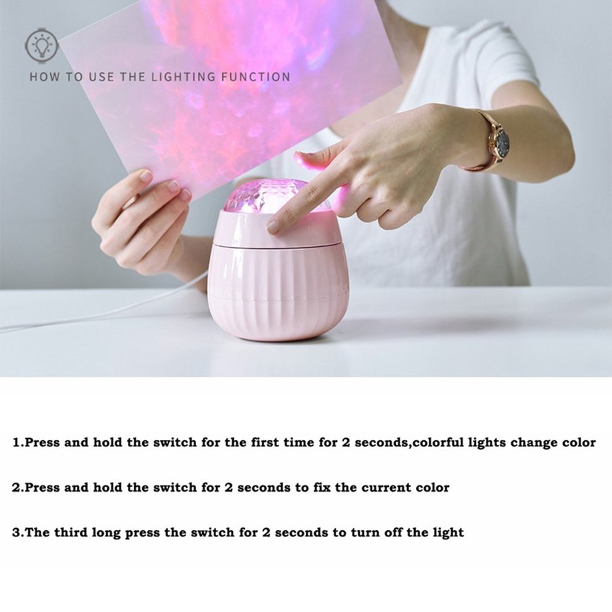 Máy tạo độ ẩm không khí 380ml Máy chiếu LED Máy khuếch tán tinh dầu siêu âm điện