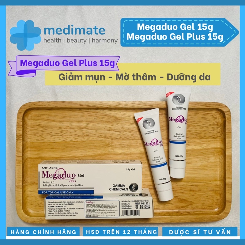 Megaduo Gel ngừa mụn, mờ thâm, dưỡng da tuýp 15g