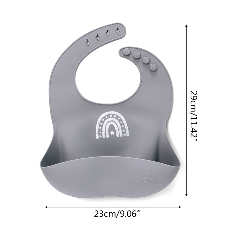 Set 2 Yếm Ăn Silicone Cấp Thực Phẩm Chống Nước Có Thể Điều Chỉnh Kích Cỡ Cho Bé Sơ Sinh