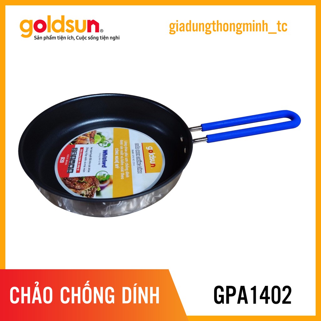 Chảo Chống Dính Inox Cao Cấp Goldsun Đáy Từ GPA1402-16IH/18IH/20IH/24IH/26IH - Hàng Chính Hãng Goldssun