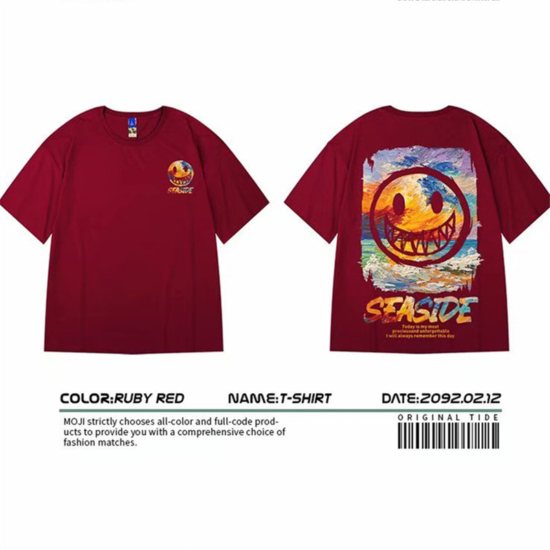 Áo Thun Tay Ngắn In Hoạ Tiết Mặt Cười Phong Cách Hip Hop Hop Cho Nam Size S - 8 Xl | BigBuy360 - bigbuy360.vn