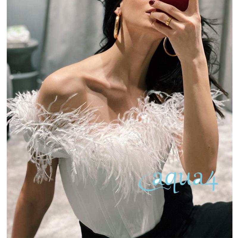 Áo Croptop Trễ Vai Dáng Ôm Thời Trang Mùa Hè Cho Nữ