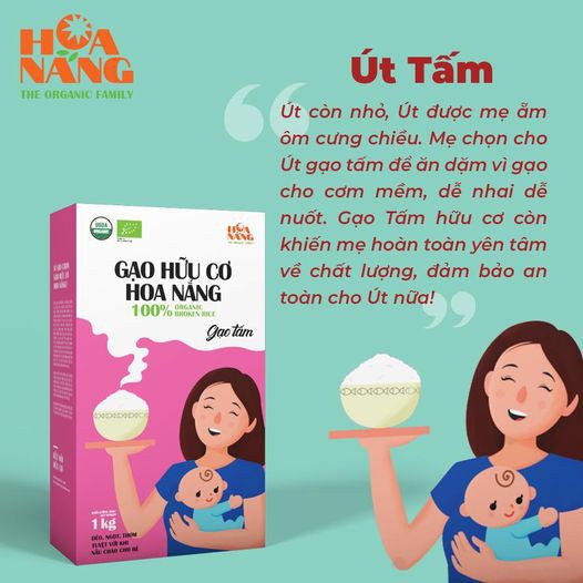 Gạo Tấm Hữu Cơ Hoa Nắng 1kg- XanhSam Organic