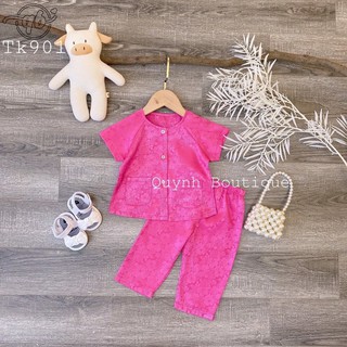 Bộ bà ba cổ V cho bé gái