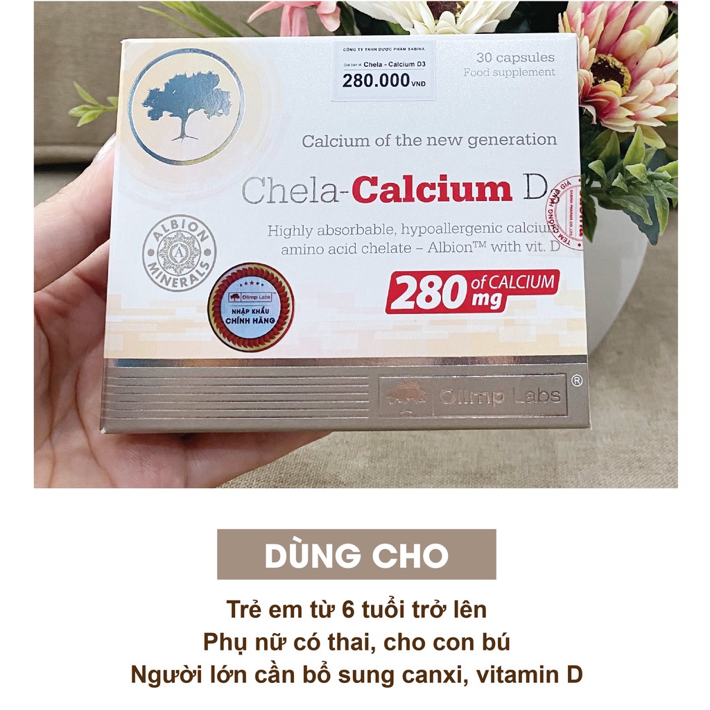 Canxi Chela-Calcium D3 ( Olimp labs)– Canxi cho bà bầu, bổ sung canxi và vitamin D3 36.6g