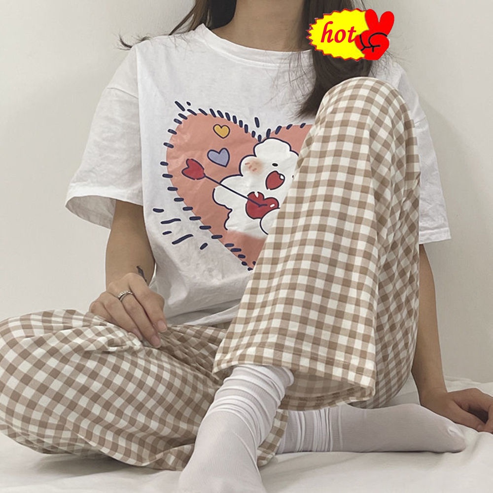 Quần Ngủ Dáng Rộng Phong Cách Hàn Quốc Dễ Thương Thời Trang Mùa Hè Cho Nữ | BigBuy360 - bigbuy360.vn