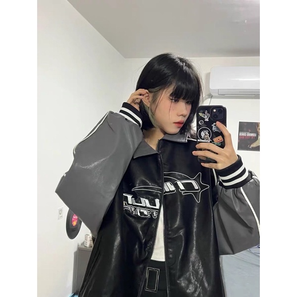 Áo Khoác Jacket Da Phong Cách Âu Mỹ Cool Ngầu