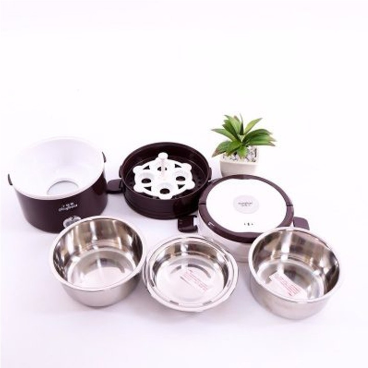 Bộ Hộp Cơm Giữ Nhiệt- Hộp cơm cắm điện - Hộp Cơm Giữ Nhiệt Cắm Điện Lõi Inox Hâm Nóng Thức An Nhanh