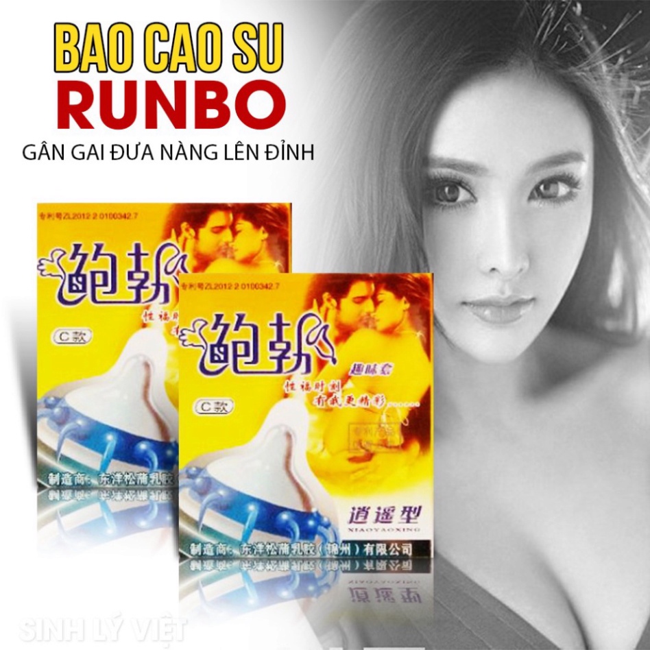 [Giá Cực Khoái] Bao Cao su Runbo Gai Gân Bi Râu Hộp 1 Cái 1 Kiểu. Dòng Bcs Siêu Gai Tăng Khoái Cảm Mãnh Liệt Cho Nữ Giới