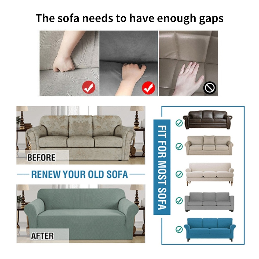 Vỏ Bọc Ghế Sofa 1 / 2 / 3 / 4 Chỗ Ngồi Hình Chữ L Bằng Nhung Co Giãn Trang Trí Phòng Khách