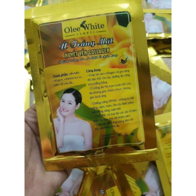 Ủ trắng mặt olee white , huyết yến collagen ( dùng thích)