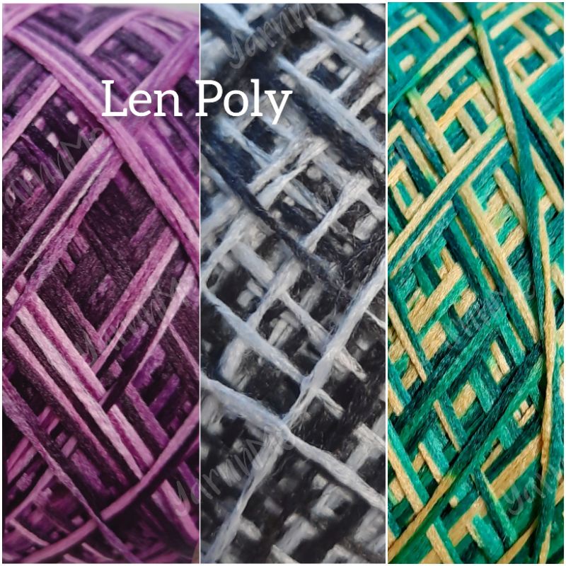 (100/150gr) Sợi dệt polyester, len poly loang, cỡ 1.0mm, đan móc áo ấm