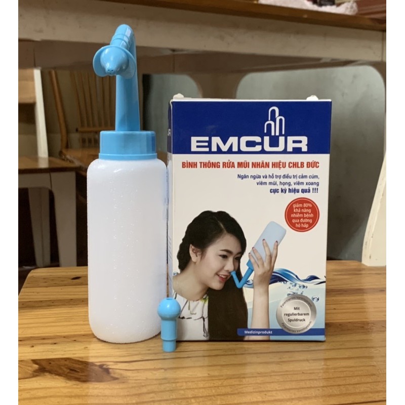 Bình thông rửa mũi EMCUR điều trị hắt hơi, sổ mũi