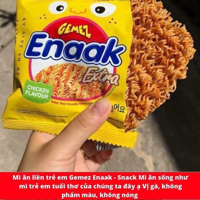 Lẻ 1 Gói Mỳ Enaak - Snack Mỳ Tôm Ăn Sống