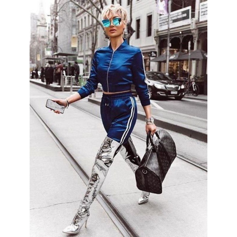 SILVER BOOTS BẠC DA BÓNG MŨI NHỌN