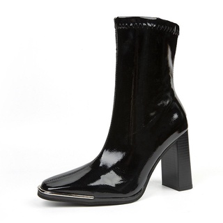 [ẢNH THẬT] BOOT LỬNG DA BÓNG ĐẾ CAO 7CM, CÓ KHOÁ KÉO CAO CỔ
