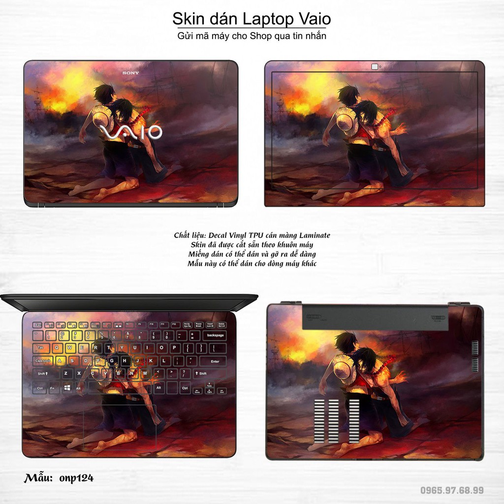 Skin dán Laptop Sony Vaio in hình One Piece nhiều mẫu 14 (inbox mã máy cho Shop)