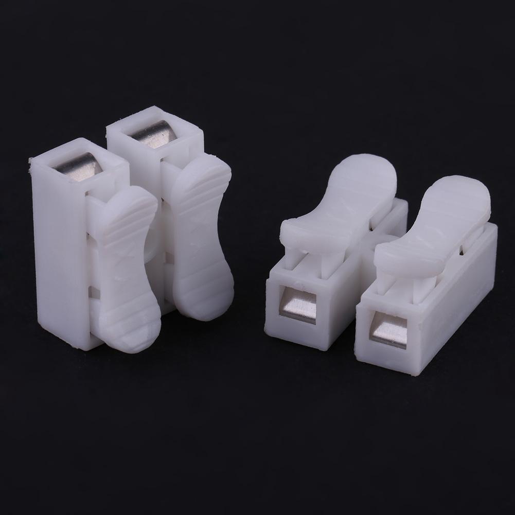 50pcs/lot Push Type Wire Connector 2P Butt Joint Terminal Blocks for Led Lamps