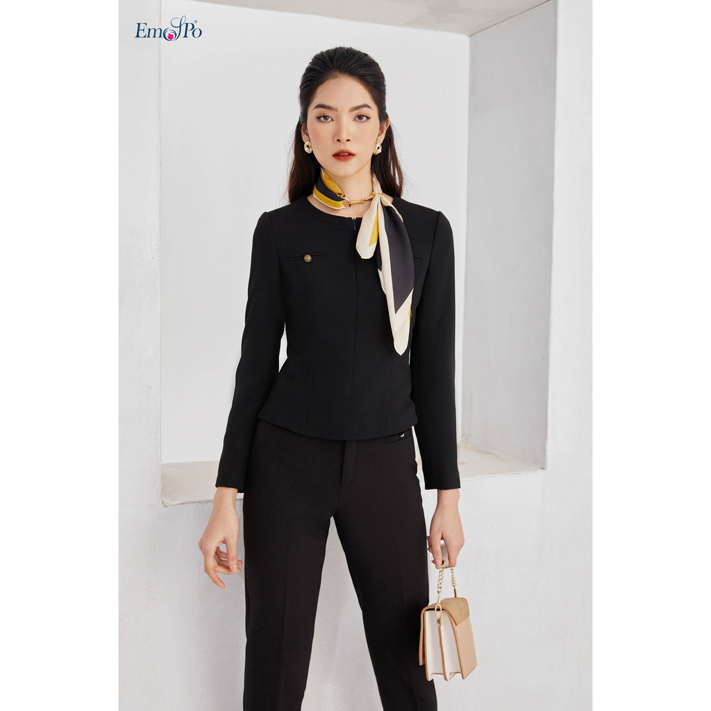 Áo vest nữ cổ tròn Emspo AGL0098 (Đen,Xanh)