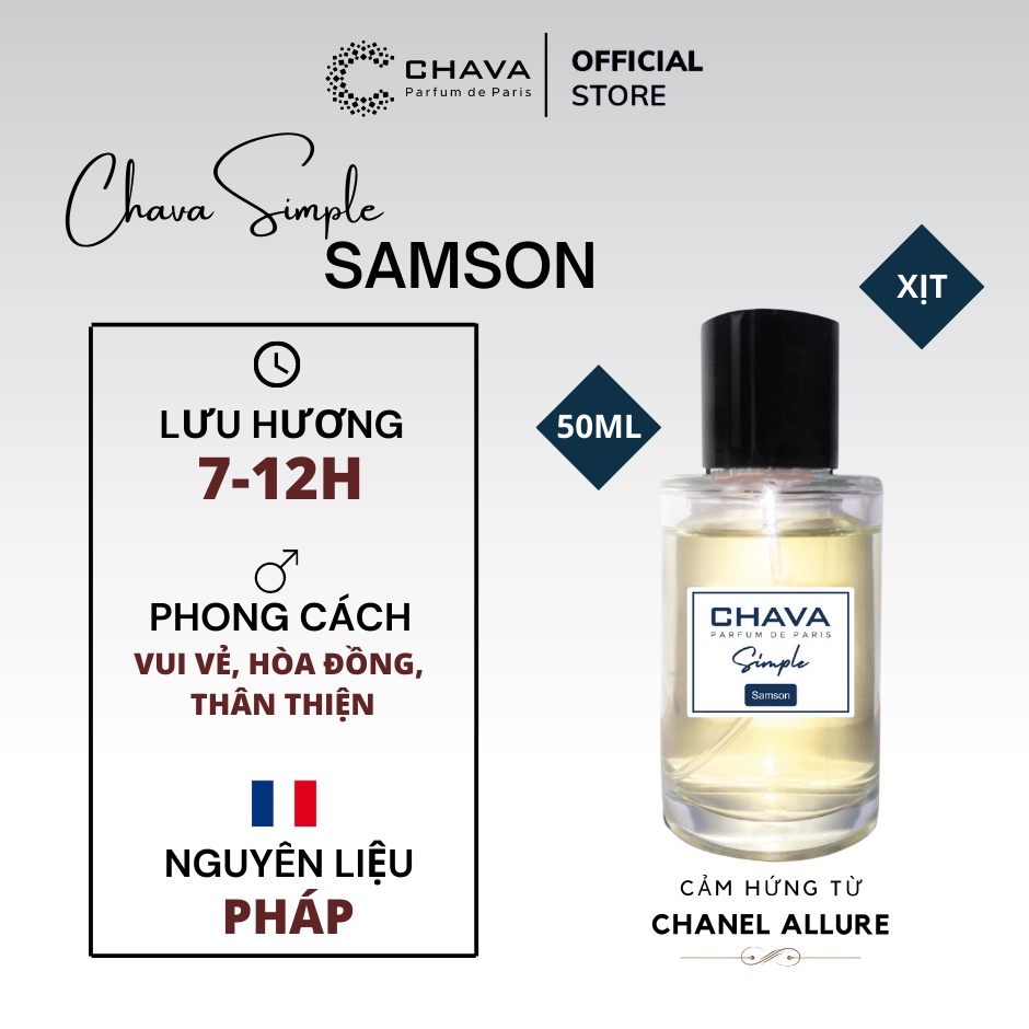 NƯỚC HOA NAM CHÍNH HÃNG CHAVA SAMSON 5ML - 50ML