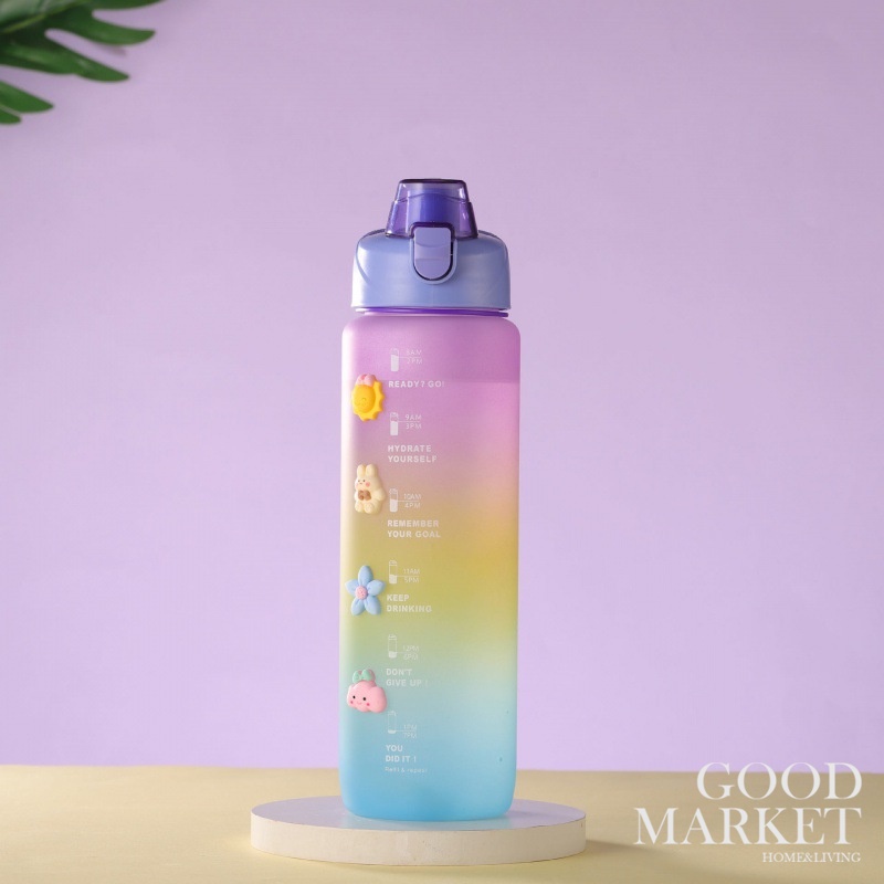 Bình Nước Thể Thao Dung Tích Lớn 1000ml Có Ống Hút Tiện Dụng