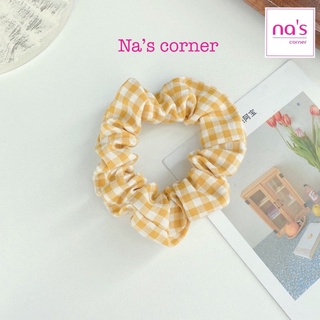 Thun cột tóc vải caro size nhỏ chun buộc tóc