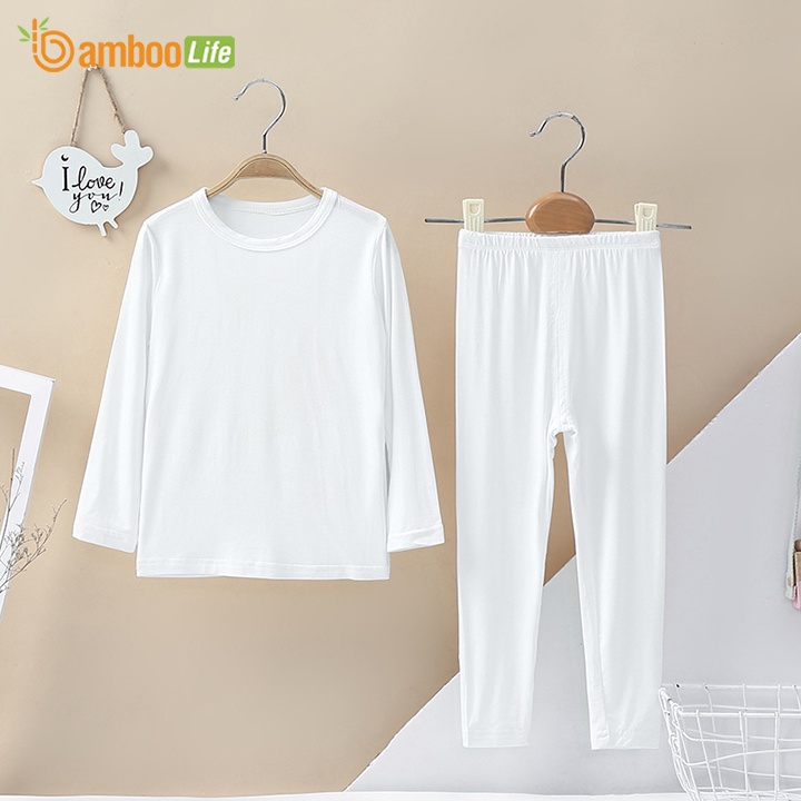 Bộ quần áo dài tay trẻ em sợi tre Bamboo Life BL104 body hình họa tiết xinh cho bé