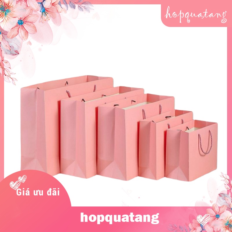 Túi giấy đựng quà tặng túi giấy cứng cao cấp màu hồng