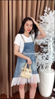 Combo set yếm bò + Váy gucci