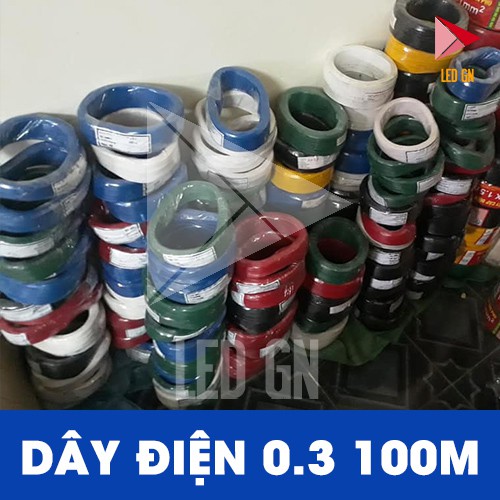 Dây Điện Đơn 0.3 - Lõi Đồng [ cuộn 100m - đủ 10 màu ]