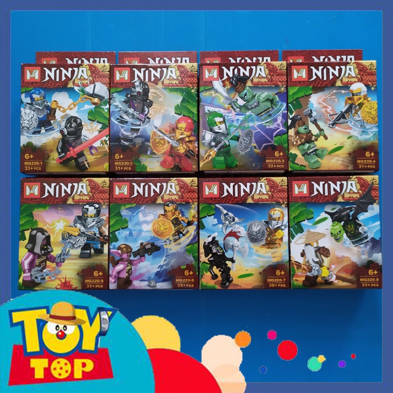 Combo 8 mẫu ( 16 mini ) lắp ráp ghép ninjago SS13 minifigures ninja chiến đấu cùng các ác nhân xếp hình MG220