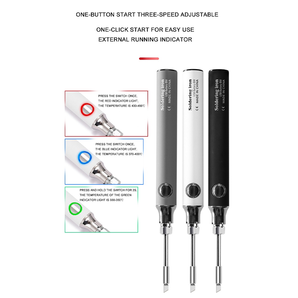 AIDEEPEN Set mỏ hàn 8W nhiệt độ điều chỉnh được 330-450° kèm phụ kiện chuyên dụng