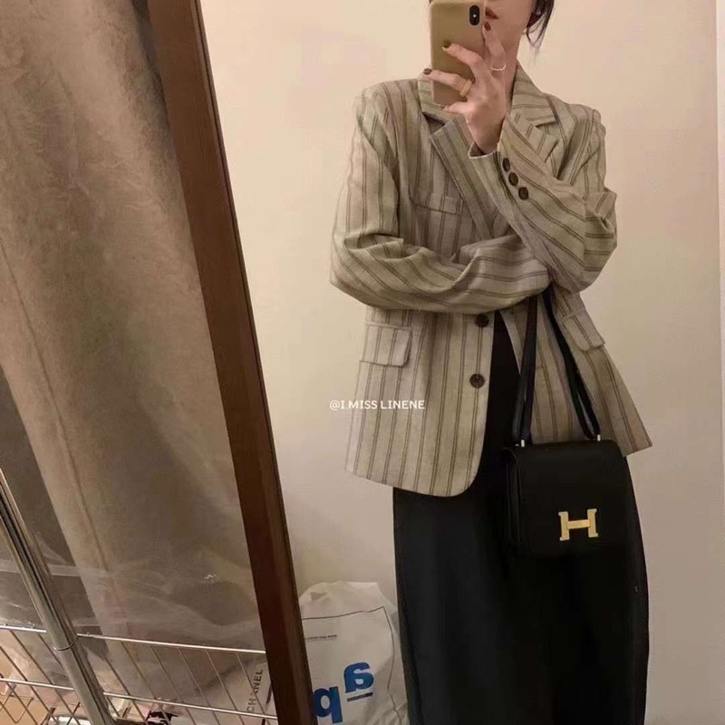 Áo blazer sọc dọc