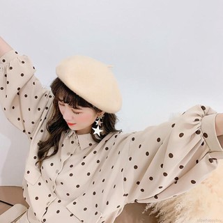 Áo nữ oversize chấm bi phong cách Hàn Quốc