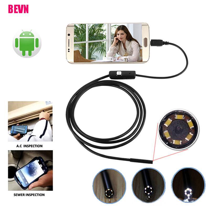 Camera Nội Soi 7mm 1-10m Micro Usb + Usb Kết Nối Với Điện Thoại Android