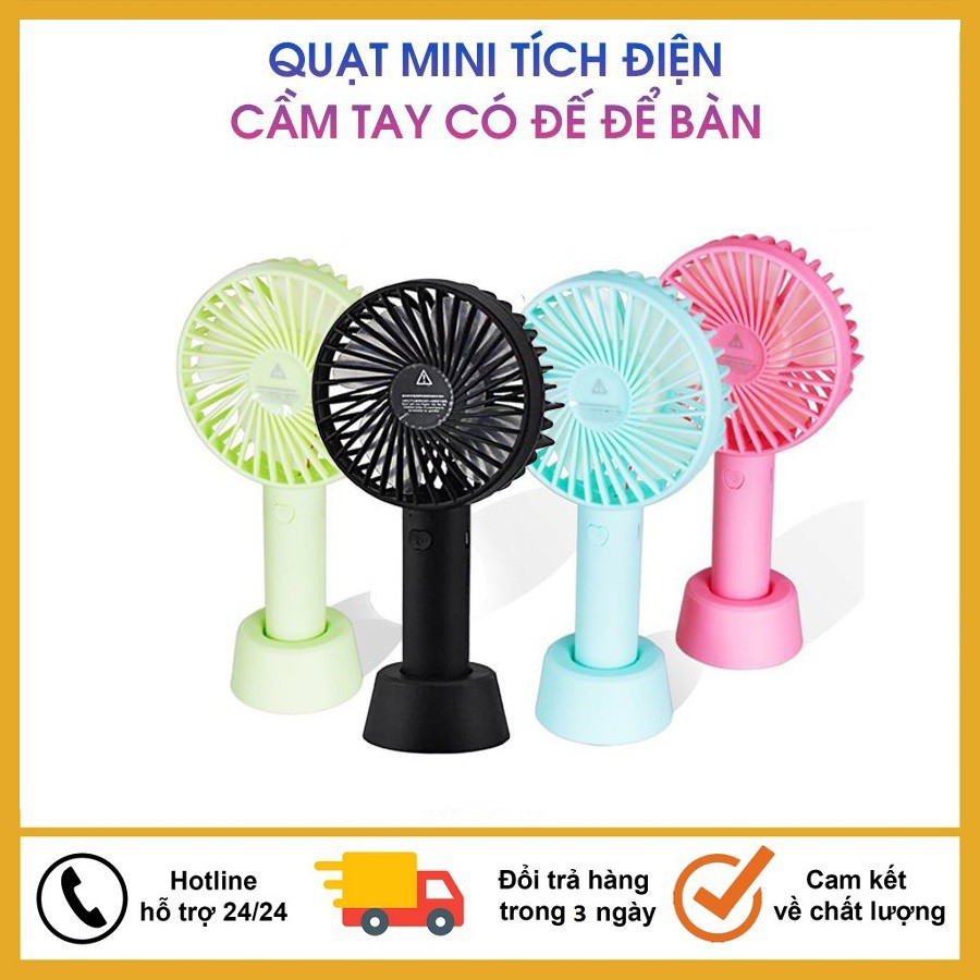 Quạt Mini Cầm Tay, Để Bàn Sạc Tích Điện Siêu Tiện Dụng - Giao Màu Ngẫu Nhiên