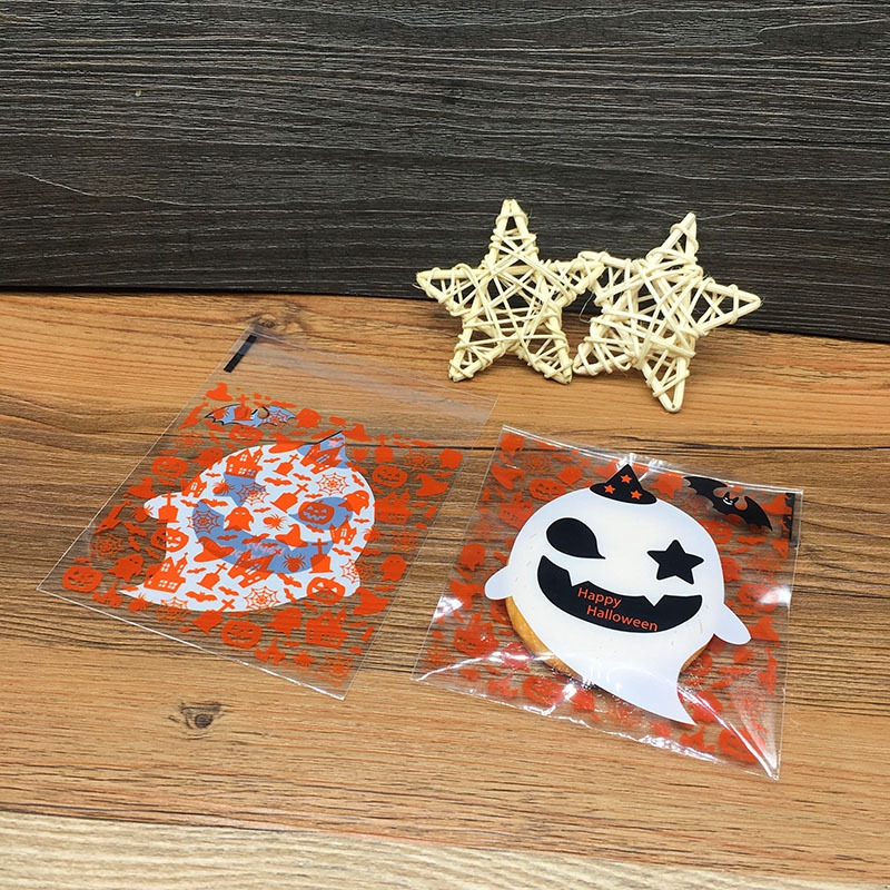 Mới Set 100 Túi Đựng Bánh Kẹo Phong Cách Halloween