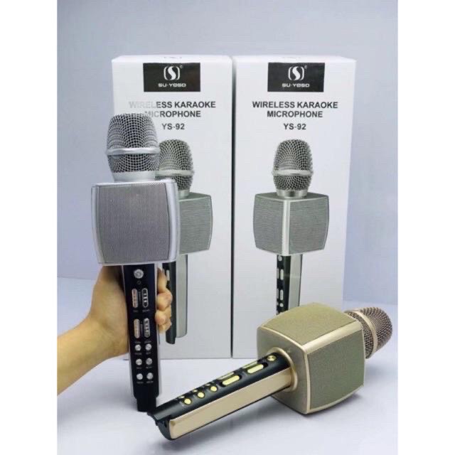 Mic Hát Karaoke cao cấp Su-YoSD YS-92 , micro karaoke bluetooth Loại 1, To,  bass trầm ấm