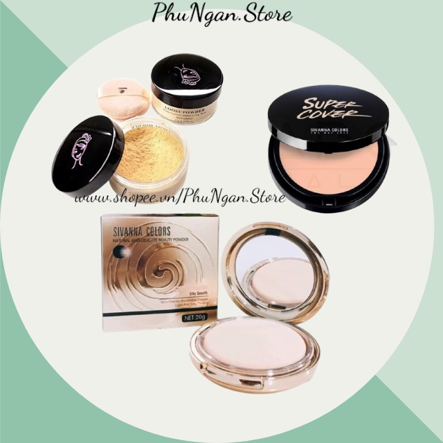 Phấn phủ bột kiềm dầu Sivanna Loose Powder và phấn nén Sivanna Super Cover Thái Lan | BigBuy360 - bigbuy360.vn