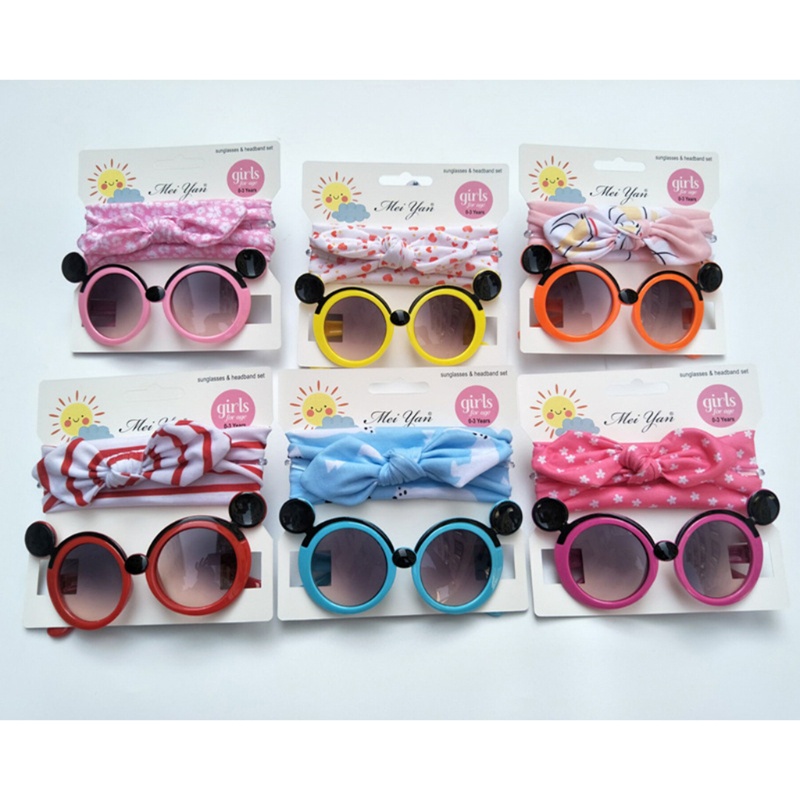 Bộ 2 Băng Đô Cài Tóc Hình Hoạt Hình Chống Tia UV